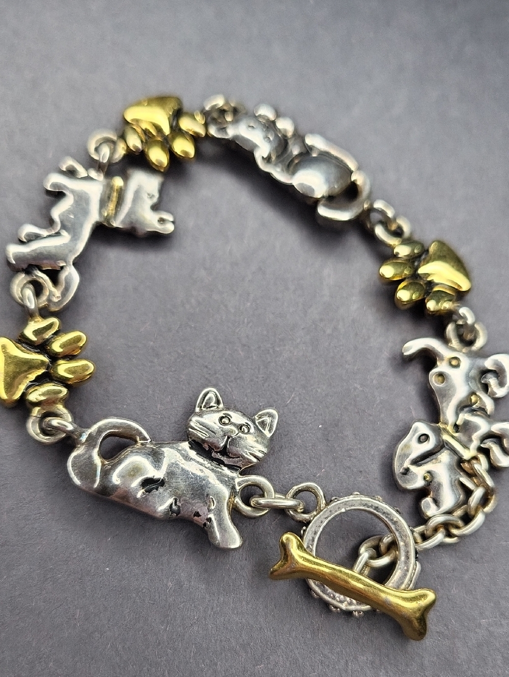 Silver and Gold Charm Bracelet